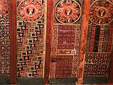 Tibet Guge 07 Tsaparang Red Temple 07 Ceiling The whole ceiling is painted in long parallel bands with floral and geometric motives and a series of mandala: a feat of colours. - Giuseppi Tucci: Secrets of Tibet (September 23, 1933). Photo - Thni: Westtibet.